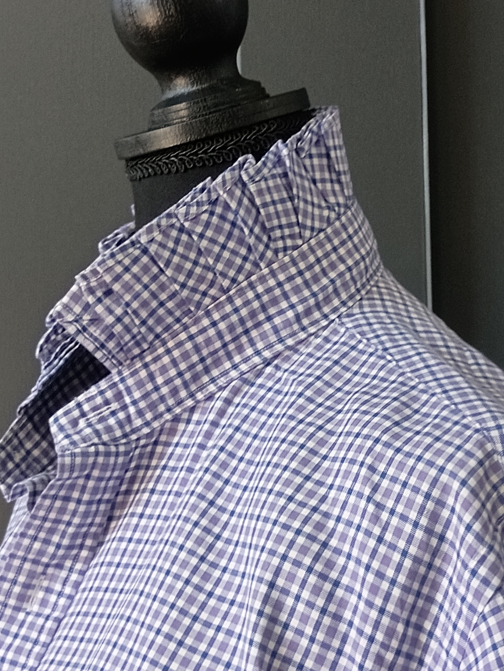 Upcycled Women's Ralph Lauren Ruffled Collar Shirt #127 - Picture 2 of 9